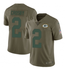 Youth Nike Green Bay Packers #2 Mason Crosby Limited Olive 2017 Salute to Service NFL Jersey