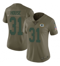 Women's Nike Green Bay Packers #31 Davon House Limited Olive 2017 Salute to Service NFL Jersey