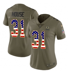 Women's Nike Green Bay Packers #31 Davon House Limited Olive/USA Flag 2017 Salute to Service NFL Jersey