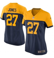 Women's Nike Green Bay Packers #27 Josh Jones Limited Navy Blue Alternate NFL Jersey