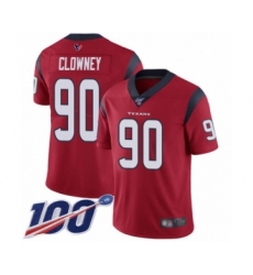 Men's Houston Texans #90 Jadeveon Clowney Red Alternate Vapor Untouchable Limited Player 100th Season Football Jersey