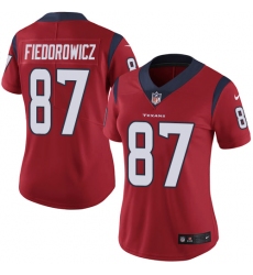 Women's Nike Houston Texans #87 C.J. Fiedorowicz Limited Red Alternate Vapor Untouchable NFL Jersey