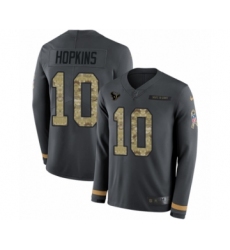Youth Nike Houston Texans #10 DeAndre Hopkins Limited Black Salute to Service Therma Long Sleeve NFL Jersey