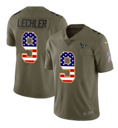 Men's Nike Houston Texans #9 Shane Lechler Limited Olive/USA Flag 2017 Salute to Service NFL Jersey