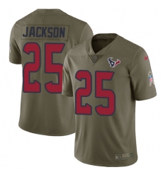 Men's Nike Houston Texans #25 Kareem Jackson Limited Olive 2017 Salute to Service NFL Jersey