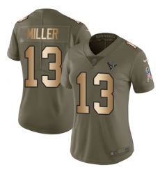Women's Nike Houston Texans #13 Braxton Miller Limited Olive/Gold 2017 Salute to Service NFL Jersey
