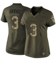 Women's Nike Houston Texans #3 Tom Savage Elite Green Salute to Service NFL Jersey