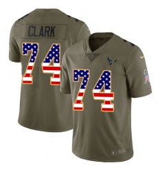 Men's Nike Houston Texans #74 Chris Clark Limited Olive/USA Flag 2017 Salute to Service NFL Jersey