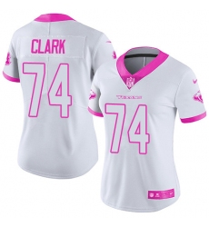 Women's Nike Houston Texans #74 Chris Clark Limited White/Pink Rush Fashion NFL Jersey