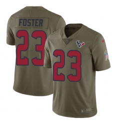 Youth Nike Houston Texans #23 Arian Foster Limited Olive 2017 Salute to Service NFL Jersey