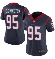 Women's Nike Houston Texans #95 Christian Covington Limited Navy Blue Team Color Vapor Untouchable NFL Jersey