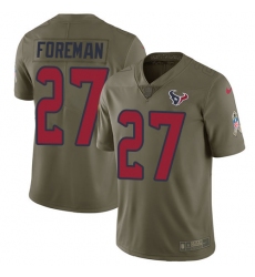 Youth Nike Houston Texans #27 D'Onta Foreman Limited Olive 2017 Salute to Service NFL Jersey