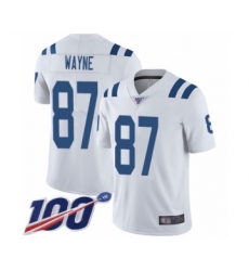 Men's Indianapolis Colts #87 Reggie Wayne White Vapor Untouchable Limited Player 100th Season Football Jersey