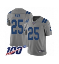Youth Indianapolis Colts #25 Marlon Mack Limited Gray Inverted Legend 100th Season Football Jersey