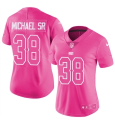 Women's Nike Indianapolis Colts #38 Christine Michael Sr Limited Pink Rush Fashion NFL Jersey