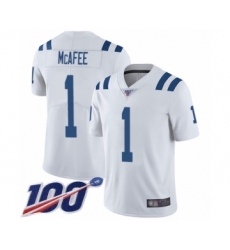 Men's Indianapolis Colts #1 Pat McAfee White Vapor Untouchable Limited Player 100th Season Football Jersey