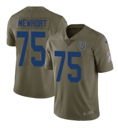 Youth Nike Indianapolis Colts #75 Jack Mewhort Limited Olive 2017 Salute to Service NFL Jersey