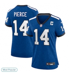 Women's Indianapolis Colts #14 Alec Pierce Limited Blue Heather Royal Alternate 2 Indiana Nights Jersey