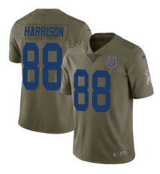 Men's Nike Indianapolis Colts #88 Marvin Harrison Limited Olive 2017 Salute to Service NFL Jersey