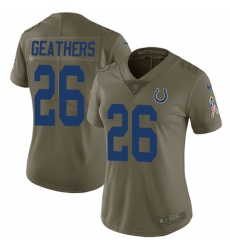 Women's Nike Indianapolis Colts #26 Clayton Geathers Limited Olive 2017 Salute to Service NFL Jersey