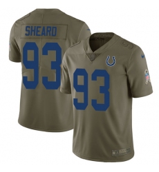 Men's Nike Indianapolis Colts #93 Jabaal Sheard Limited Olive 2017 Salute to Service NFL Jersey