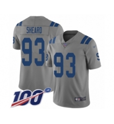 Youth Indianapolis Colts #93 Jabaal Sheard Limited Gray Inverted Legend 100th Season Football Jersey