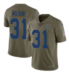 Youth Nike Indianapolis Colts #31 Quincy Wilson Limited Olive 2017 Salute to Service NFL Jersey
