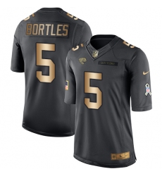 Men's Nike Jacksonville Jaguars #5 Blake Bortles Limited Black/Gold Salute to Service NFL Jersey