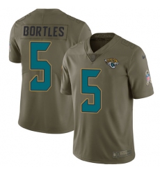 Youth Nike Jacksonville Jaguars #5 Blake Bortles Limited Olive 2017 Salute to Service NFL Jersey