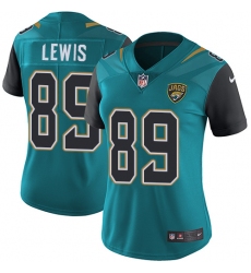 Women's Nike Jacksonville Jaguars #89 Marcedes Lewis Teal Green Team Color Vapor Untouchable Limited Player NFL Jersey