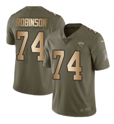 Youth Nike Jacksonville Jaguars #74 Cam Robinson Limited Olive/Gold 2017 Salute to Service NFL Jersey