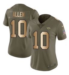 Women's Nike Jacksonville Jaguars #10 Brandon Allen Limited Olive/Gold 2017 Salute to Service NFL Jersey
