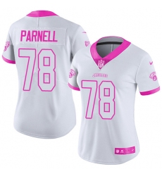 Women's Nike Jacksonville Jaguars #78 Jermey Parnell Limited White/Pink Rush Fashion NFL Jersey