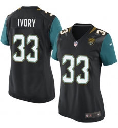 Women's Nike Jacksonville Jaguars #33 Chris Ivory Game Black Alternate NFL Jersey