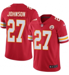 Men's Nike Kansas City Chiefs #27 Larry Johnson Red Team Color Vapor Untouchable Limited Player NFL Jersey