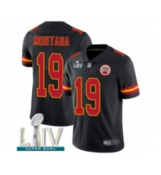 Men's Kansas City Chiefs #19 Joe Montana Limited Black Rush Vapor Untouchable Super Bowl LIV Bound Football Jersey