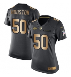 Women's Nike Kansas City Chiefs #50 Justin Houston Limited Black/Gold Salute to Service NFL Jersey