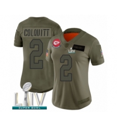Women's Kansas City Chiefs #2 Dustin Colquitt Limited Olive 2019 Salute to Service Super Bowl LIV Bound Football Jersey