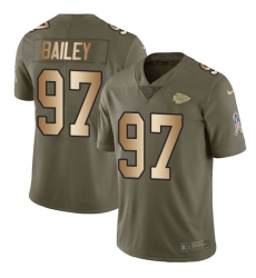 Youth Nike Kansas City Chiefs #97 Allen Bailey Limited Olive/Gold 2017 Salute to Service NFL Jersey