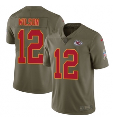 Men's Nike Kansas City Chiefs #12 Albert Wilson Limited Olive 2017 Salute to Service NFL Jersey