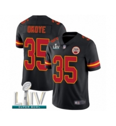 Youth Kansas City Chiefs #35 Christian Okoye Limited Black Rush Vapor Untouchable Super Bowl LIV Bound Football Jersey