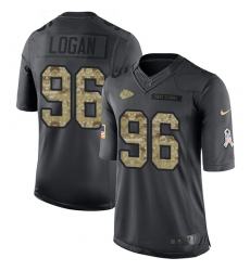 Men's Nike Kansas City Chiefs #96 Bennie Logan Limited Black 2016 Salute to Service NFL Jersey